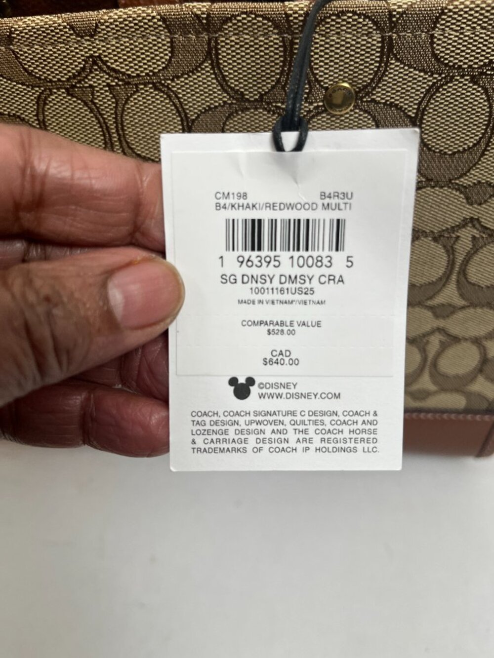 NWTS Cream Disney x Coach Dempsey Carryall With Mickey Mouse - Picture 4 of 8